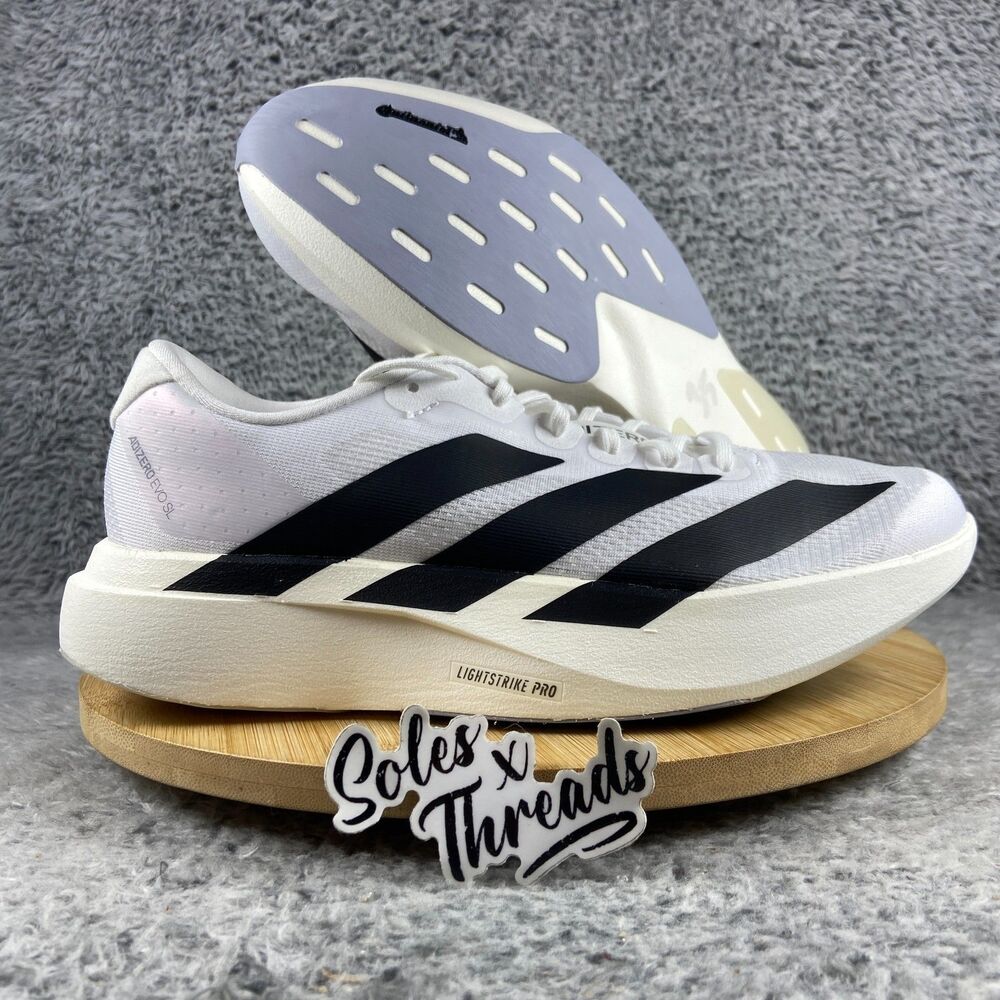 Adidas Adizero Evo SL Junior Running Size 6 = Women 7 White Black KI8482